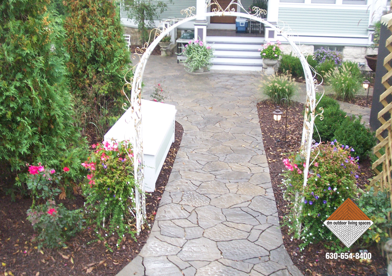 Arched Mega Arbel and Stone Walkway