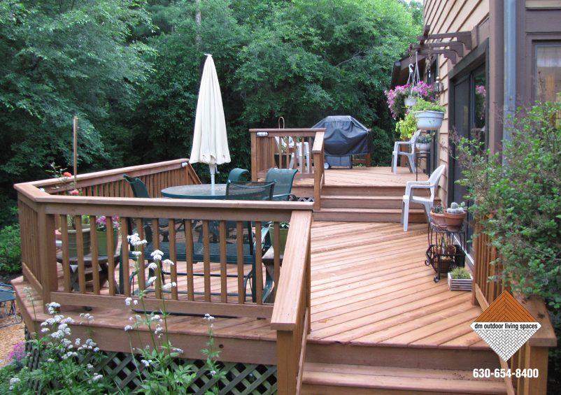 Cedar Stained Deck and Railings