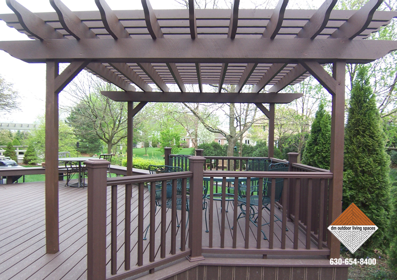 Trex Brown Stained Cedar Arbor and Deck