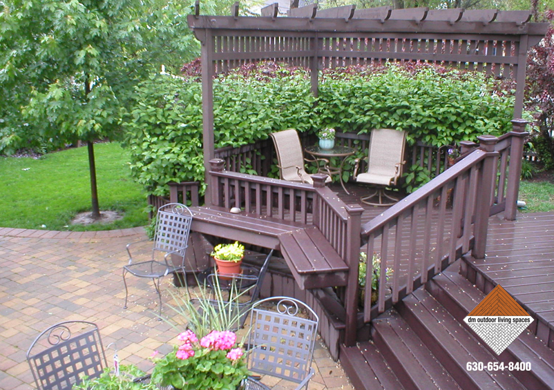 Trex Woodland Brown Stained Cedar Deck and Arbor