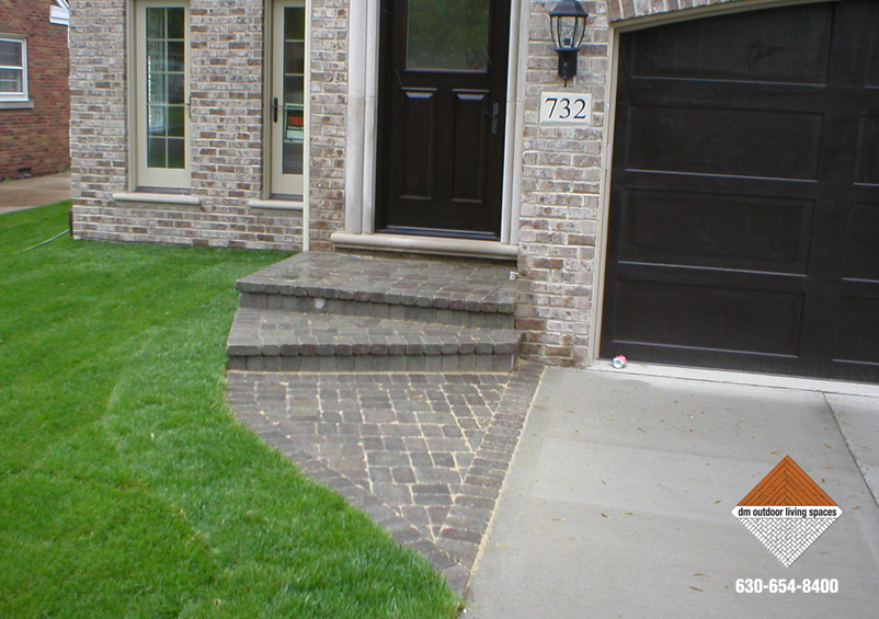 Front Entry Stone Steps and Sidewalk