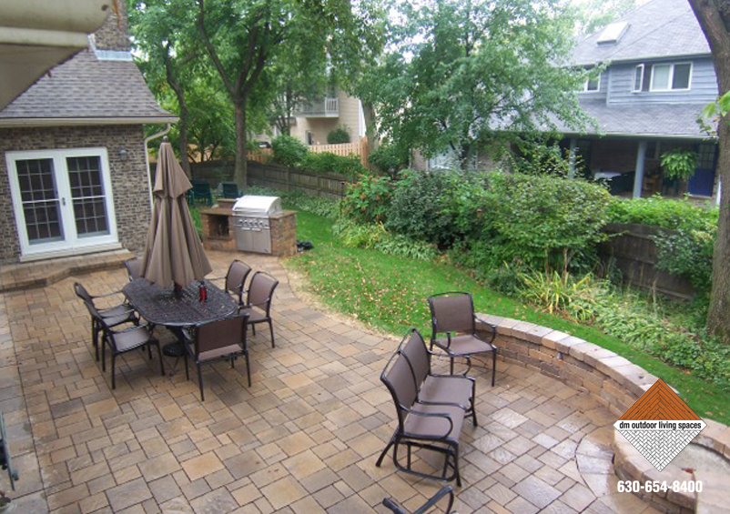 Oblong Patio with Offset Firepit