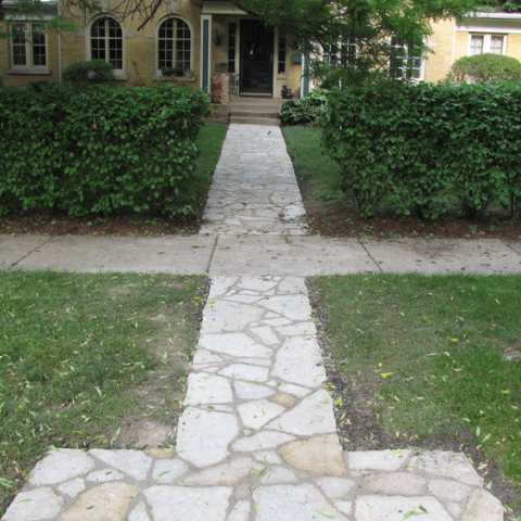 Flagstone and Morter Front Entrance Walkway