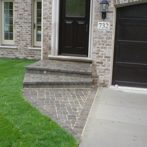Stone Front Entryway Steps and Sidewalk