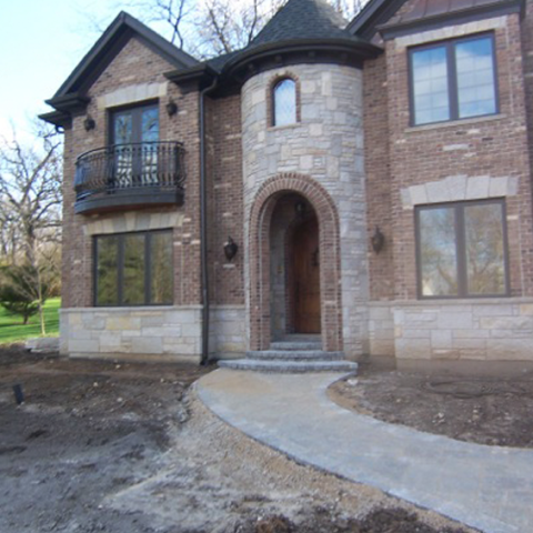 New Construction Stone Walk and Entryway