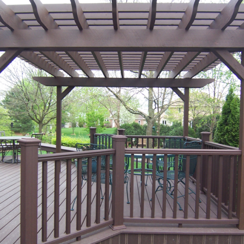 Trex Woodland Brown Wood Stained Arbor