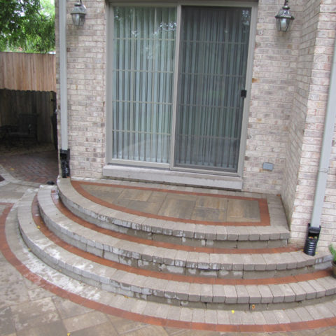 Front entry patio stone steps