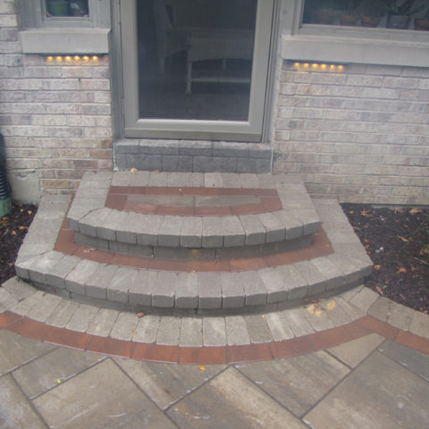 Stone steps front entry