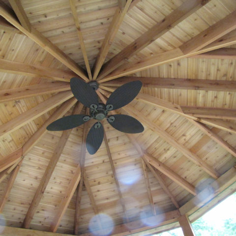 Screened-in Gazebo with Ceiling Fan for added comfort