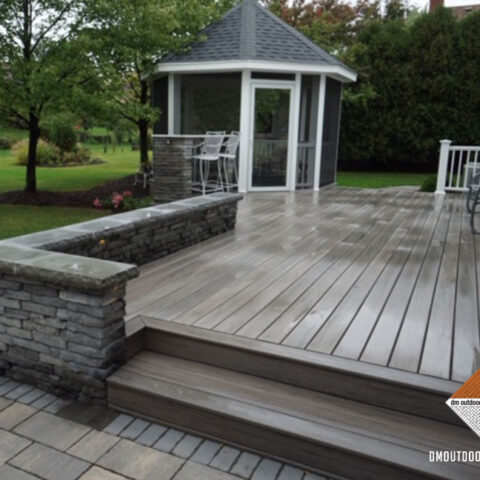 Composite Deck and Black Stone Coping
