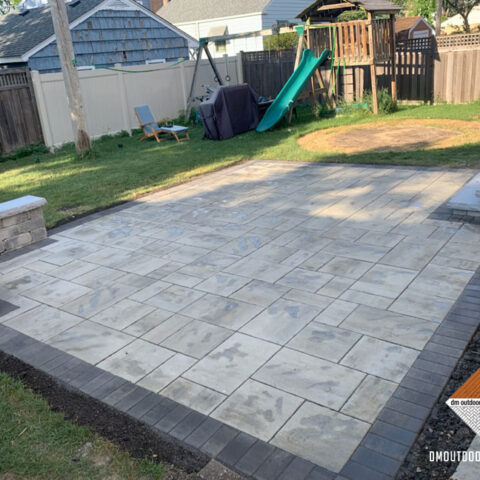 Natural Stone Paver Patio, Stoop and Sitting Wall